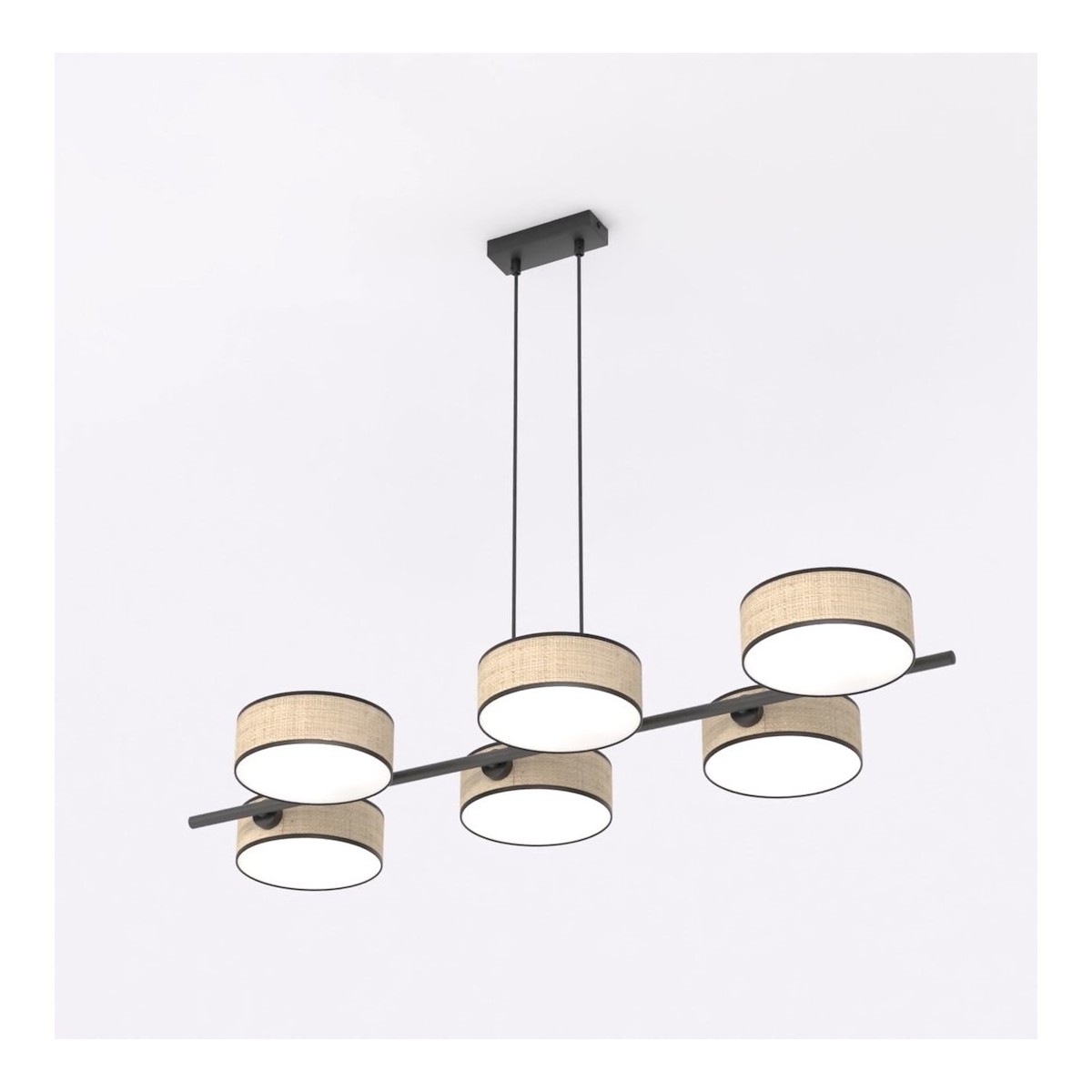 Emibig DRUMZ 6 RATTAN EM1565/6 kolor czarny z kategorii lampy wiszące