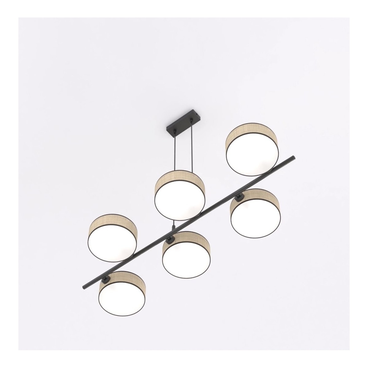 Emibig DRUMZ 6 RATTAN EM1565/6 kolor czarny z kategorii lampy wiszące