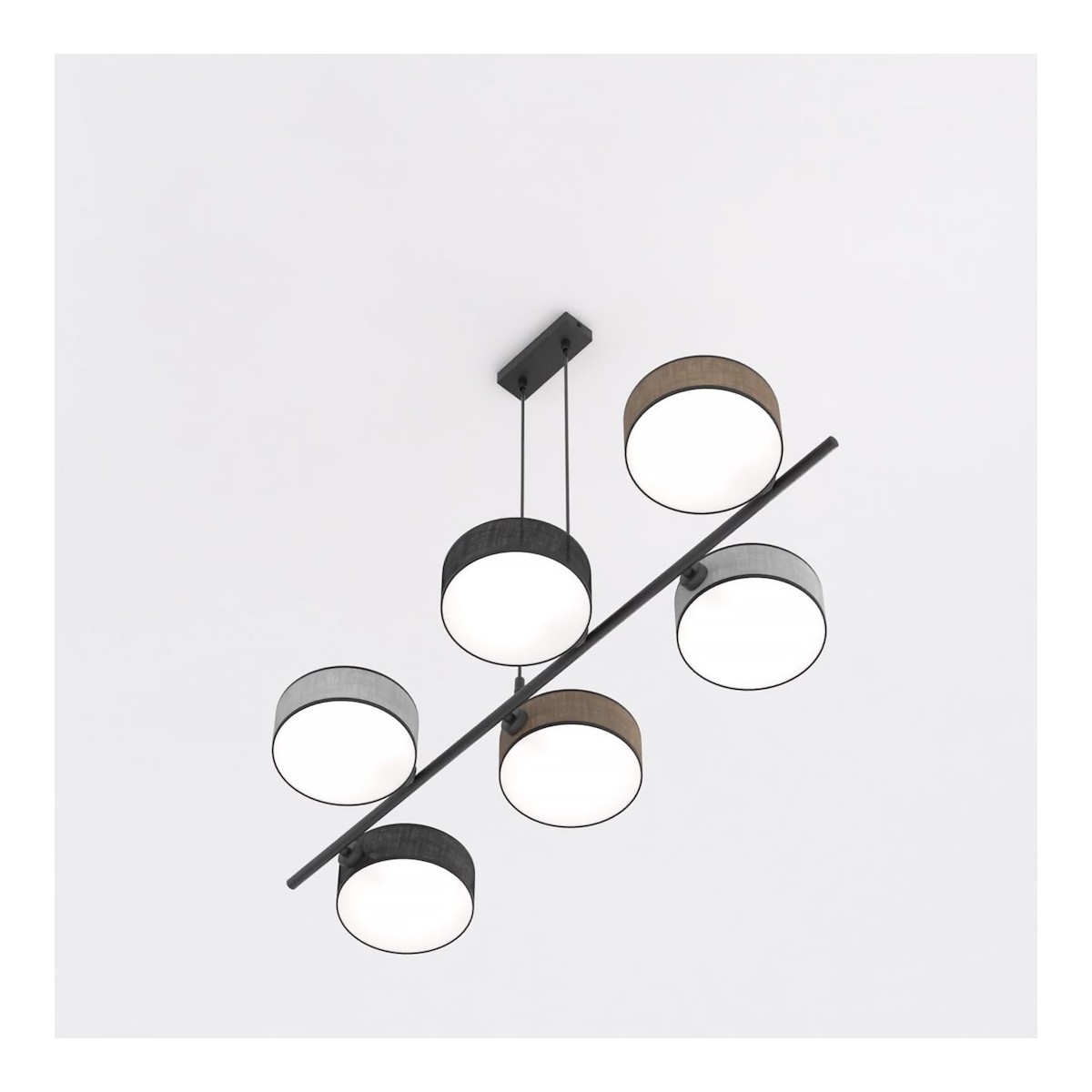 Emibig DRUMZ 6 MIX1 EM1566/6 kolor czarny z kategorii lampy wiszące