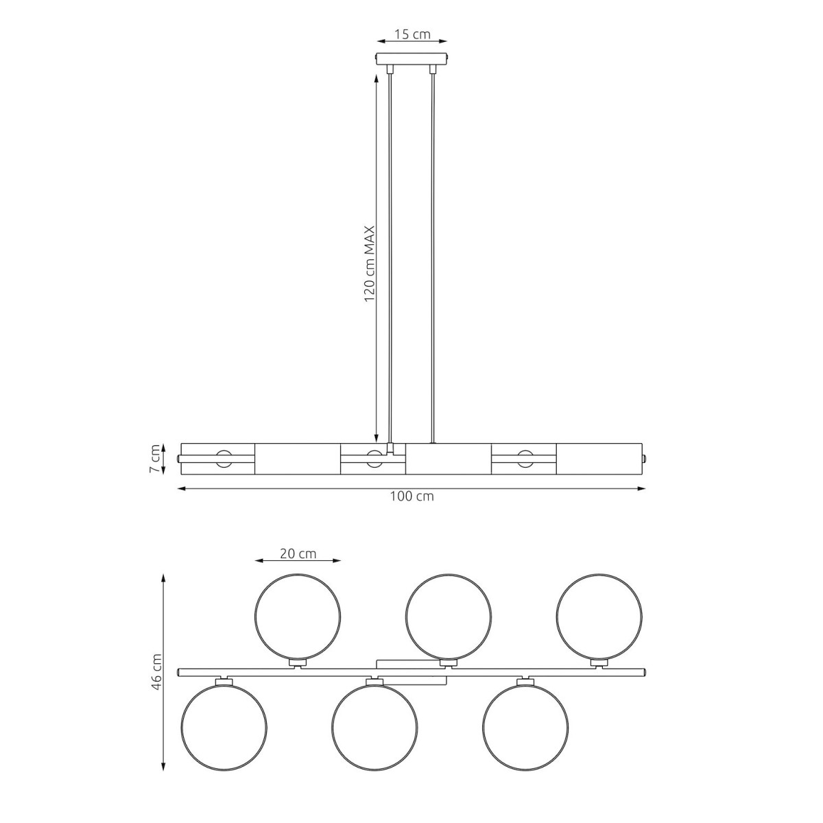 Emibig DRUMZ 6 MIX2 EM1567/6 kolor czarny z kategorii lampy wiszące