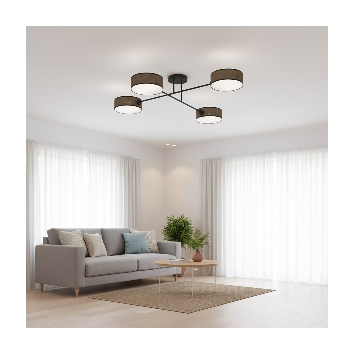 Emibig MAGA 4 BROWN EM1569/4 kolor czarny z kategorii lampy sufitowe