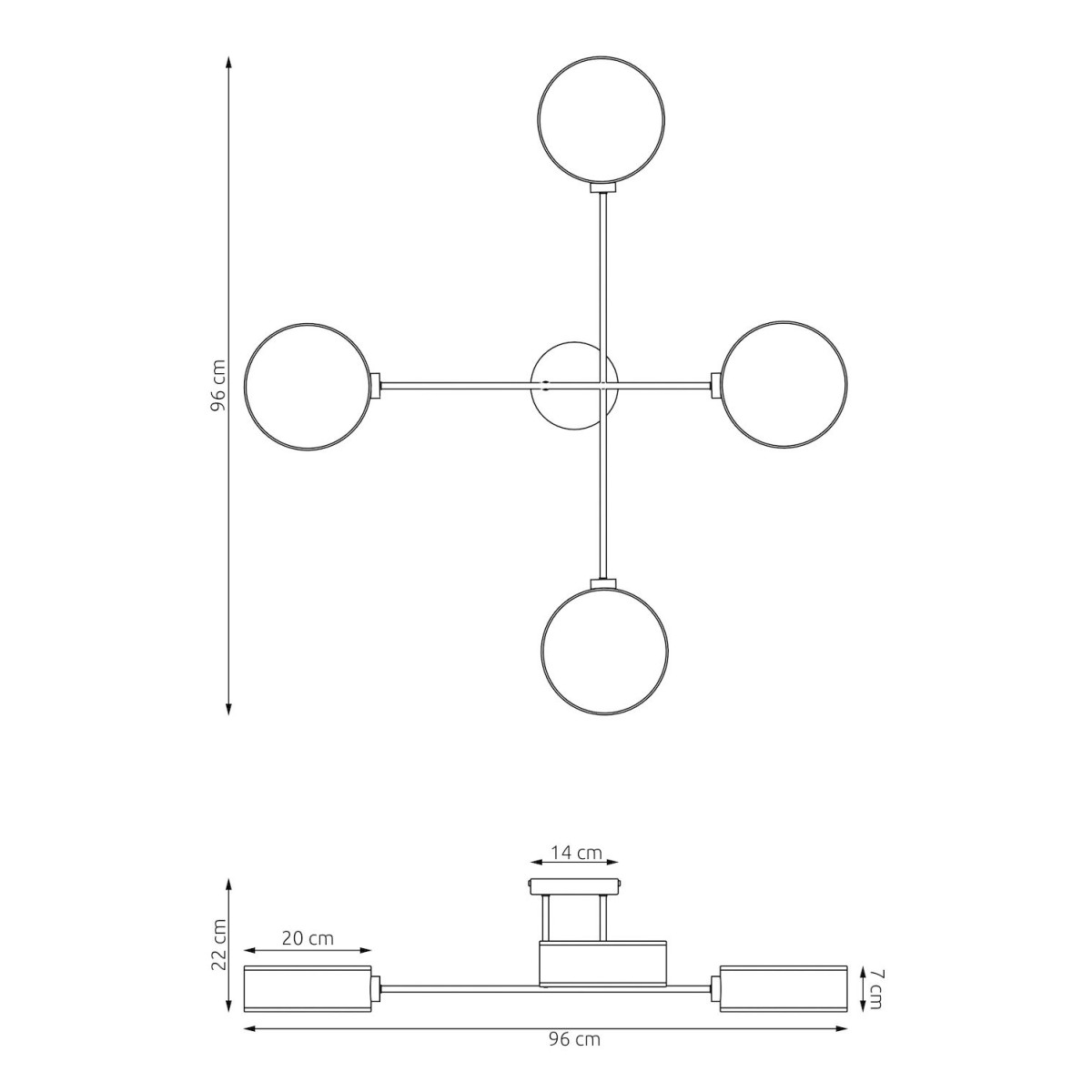 Emibig MAGA 4 BROWN EM1569/4 kolor czarny z kategorii lampy sufitowe