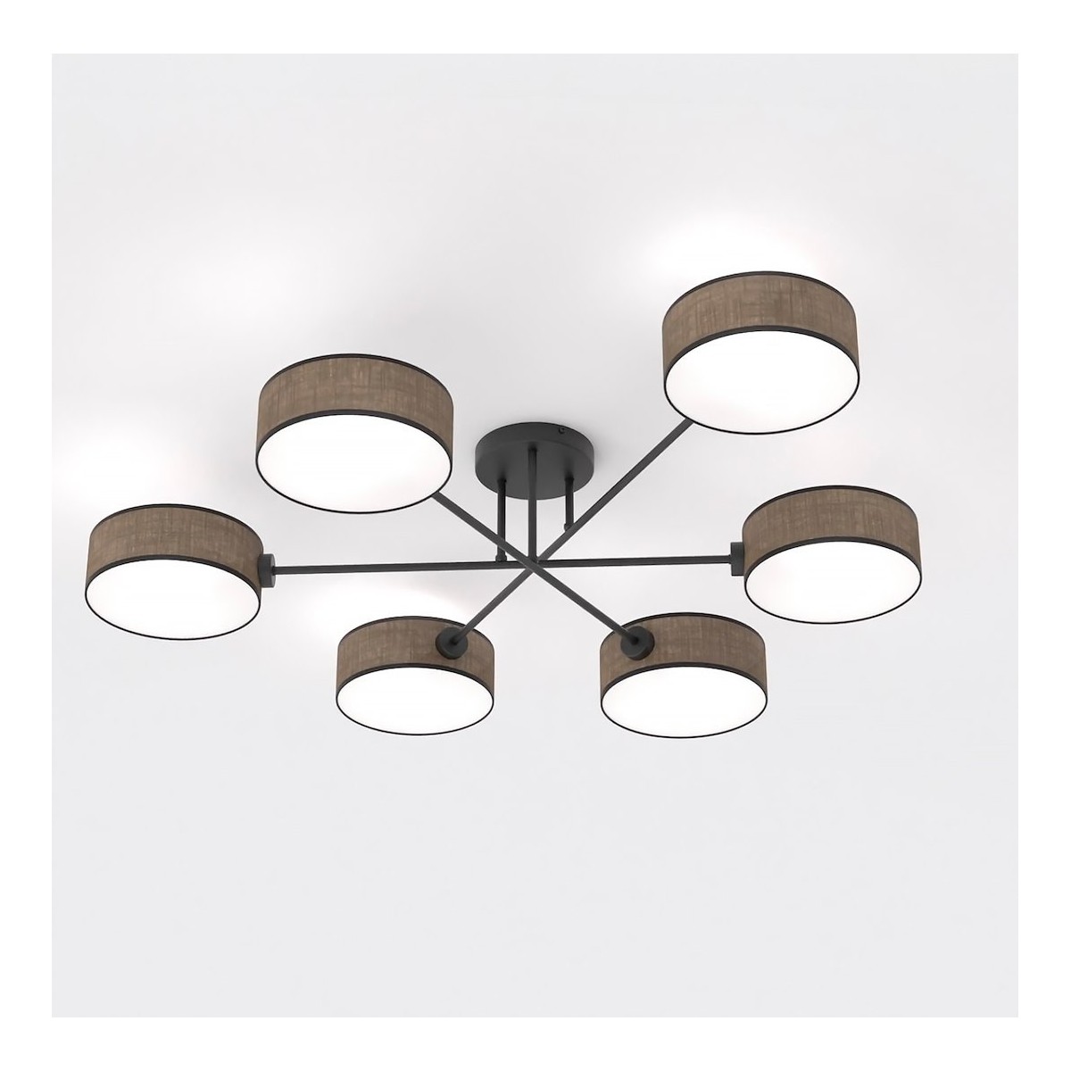 Emibig MAGA 6 BROWN EM1569/6 kolor czarny z kategorii lampy sufitowe