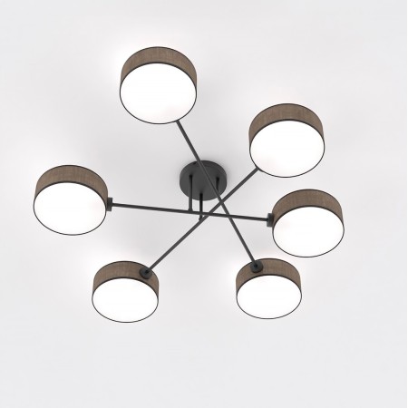 Emibig MAGA 6 BROWN EM1569/6 kolor czarny z kategorii lampy sufitowe