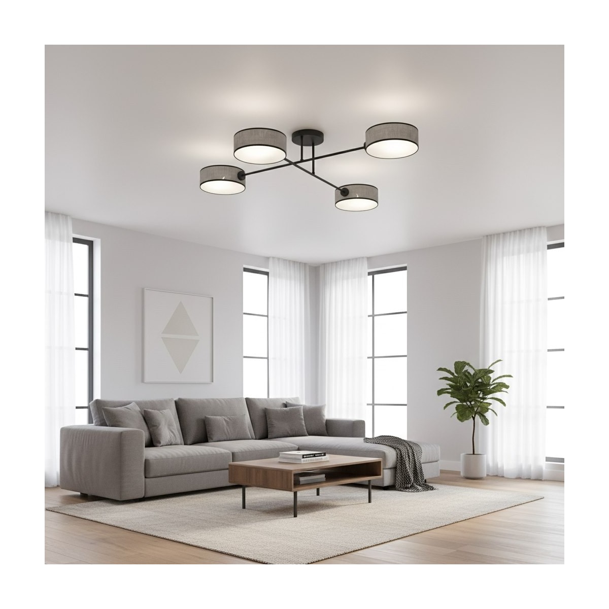 Emibig MAGA 4 GRAY EM1570/4 kolor czarny z kategorii lampy sufitowe