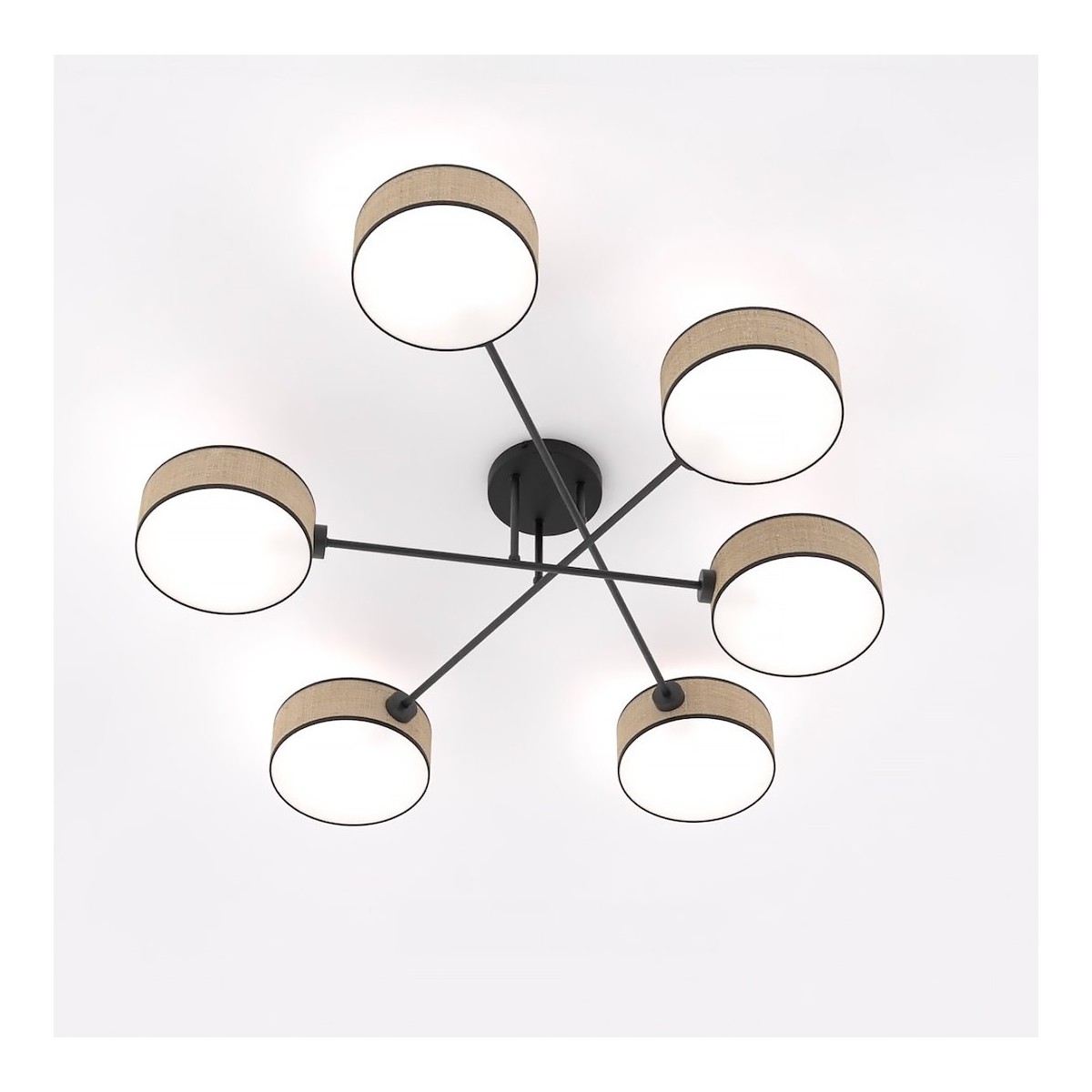 Emibig MAGA 6 RATTAN EM1571/6 kolor czarny z kategorii lampy sufitowe