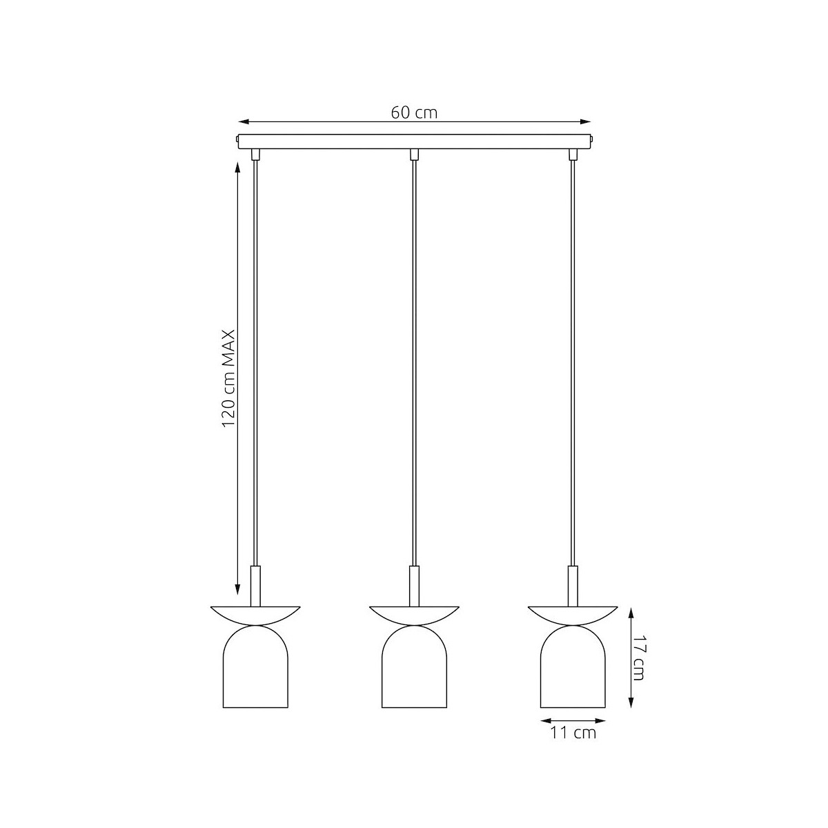 Emibig EGO 3 BL GRAY EM1611/3 kolor szary z kategorii lampy wiszące