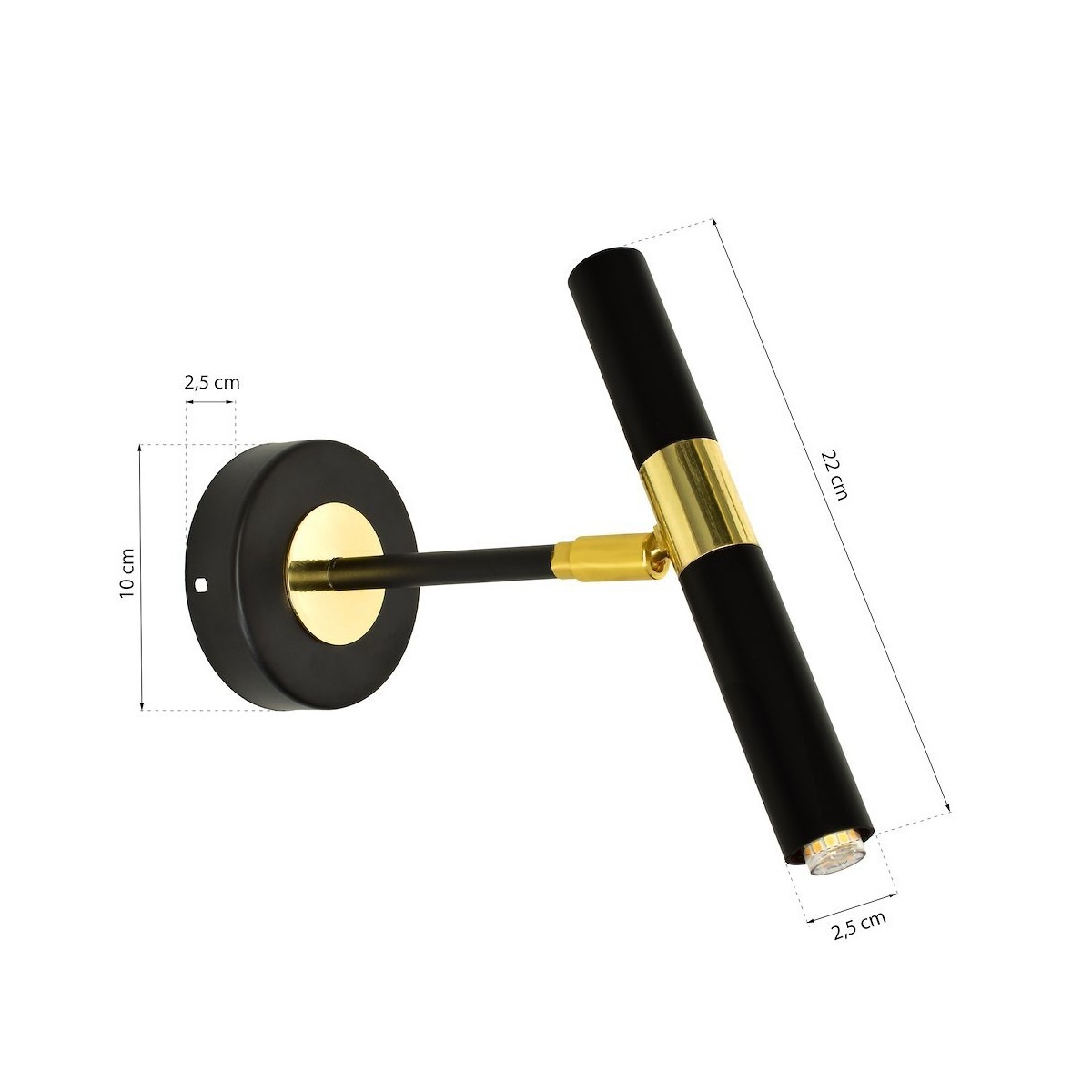 Milagro MLP6332 Kinkiet MONZA BLACK/GOLD 1xG9 8W