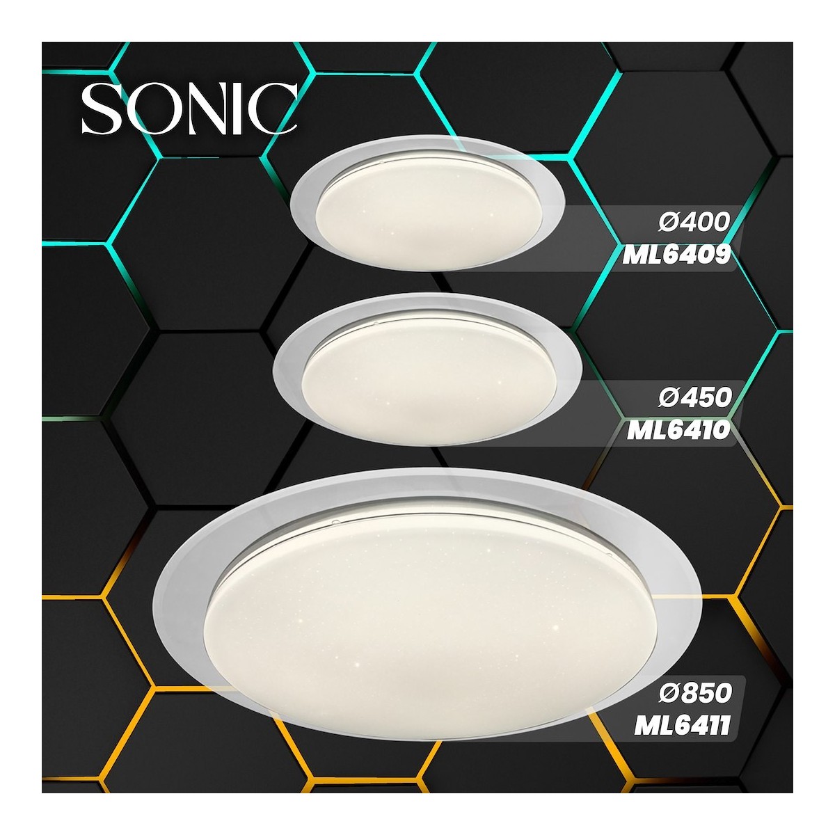 Milagro ML6410 Plafon SONIC 35W LED O450 mm