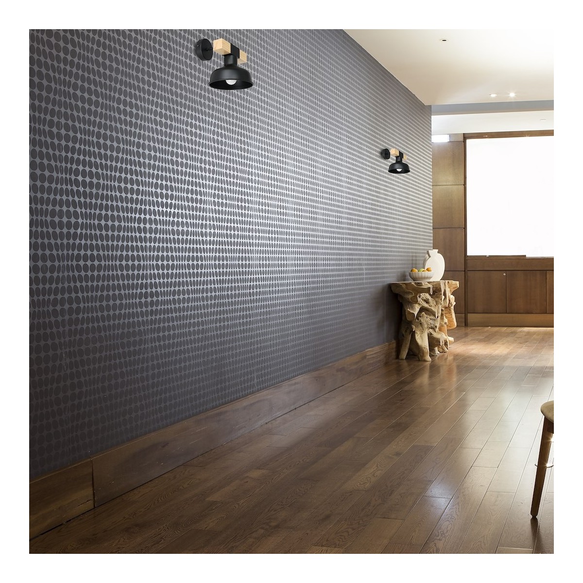 Milagro MLP7455 Kinkiet FARO BLACK/NATURAL WOOD 1xE27 60W