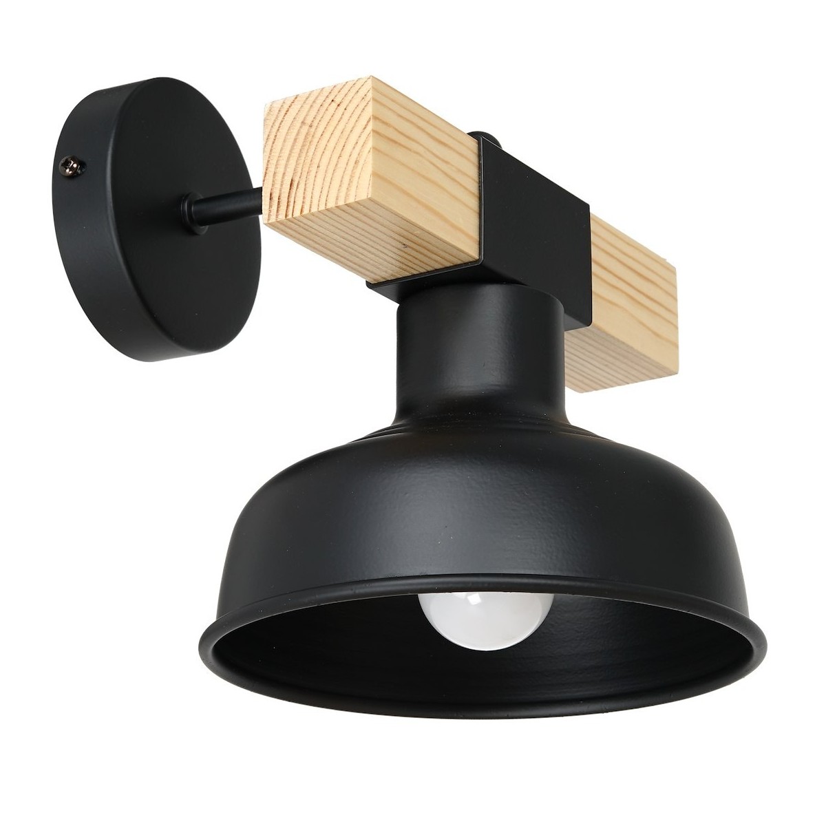 Kinkiet FARO Black/Natural Wood 1xE27 MLP7455