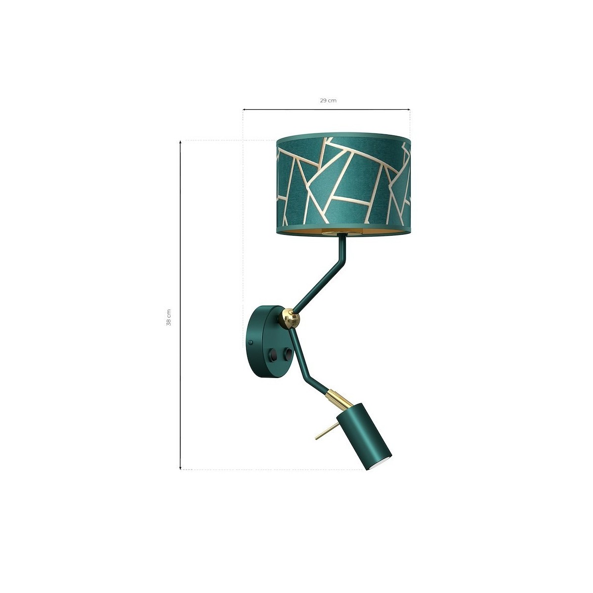 Kinkiet ZIGGY Green Gold 1xE27 mini GU10 MLP7573