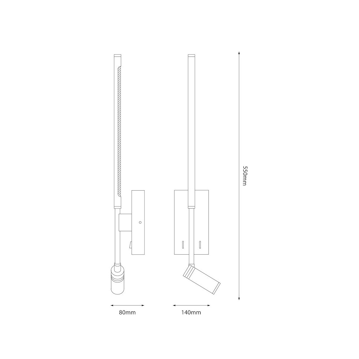 Kinkiet TORCH Czarny LED