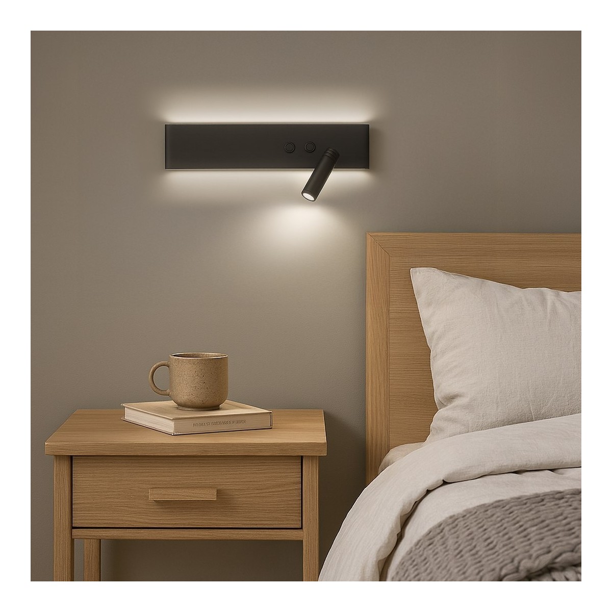 Milagro ML1568 Kinkiet Resort Czarny prawy 10W + 3W LED 4000K