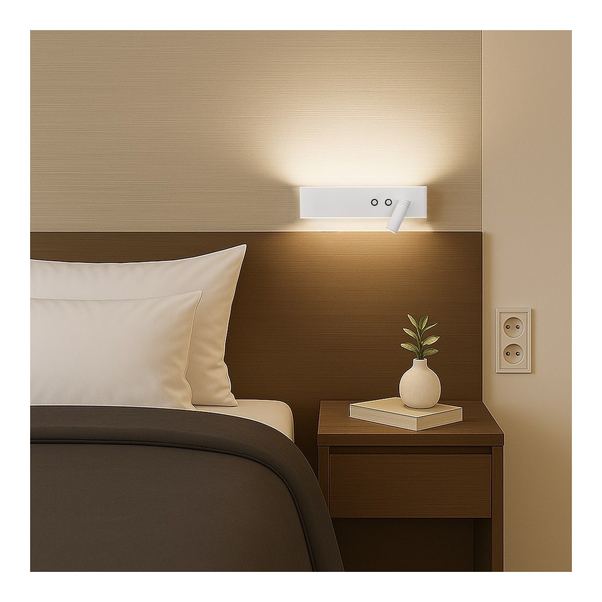 Milagro ML1569 Kinkiet Resort prawy 10W + 3W LED 4000K Biały