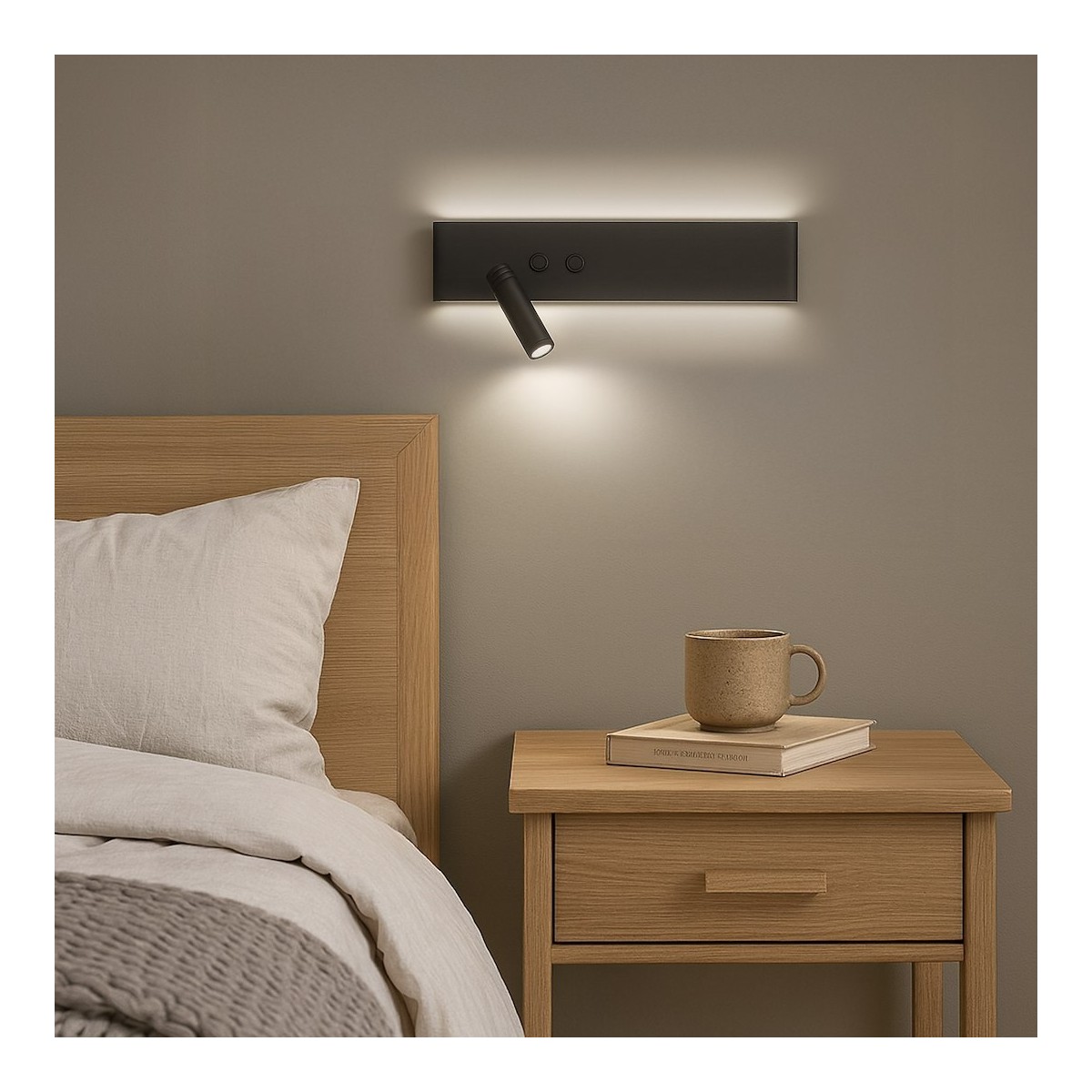 Milagro ML1570 Kinkiet Resort Czarny Lewy 10W + 3W LED 4000K