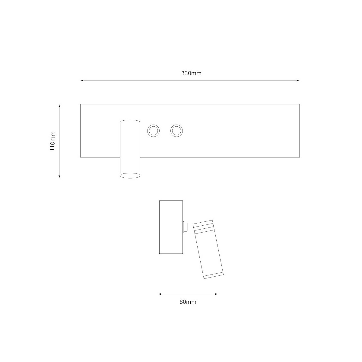 Milagro ML1570 Kinkiet Resort Czarny Lewy 10W + 3W LED 4000K