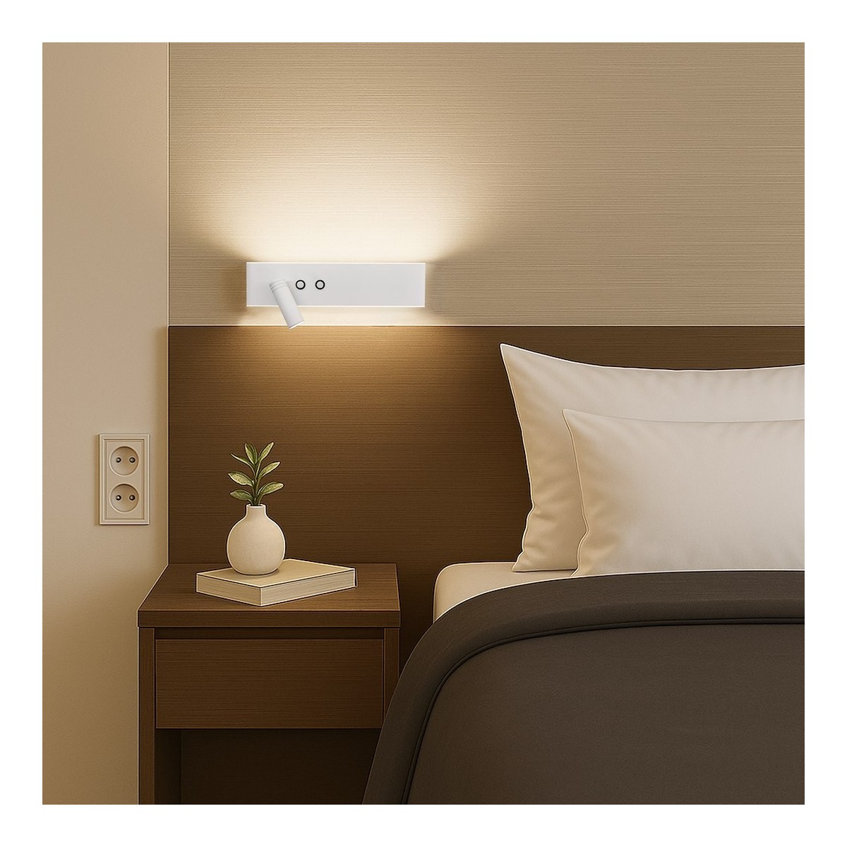 Milagro ML1571 Kinkiet Resort lewy 10W + 3W LED 4000K Biały