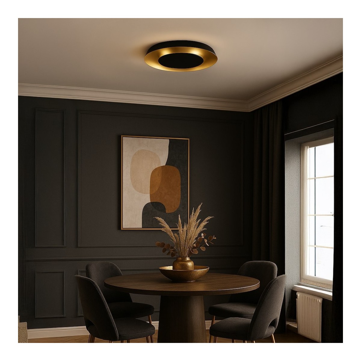 Milagro ML1812 Lampa sufitowa Piattino Czarny Złoty 30W LED 3000K-4000k-6000K