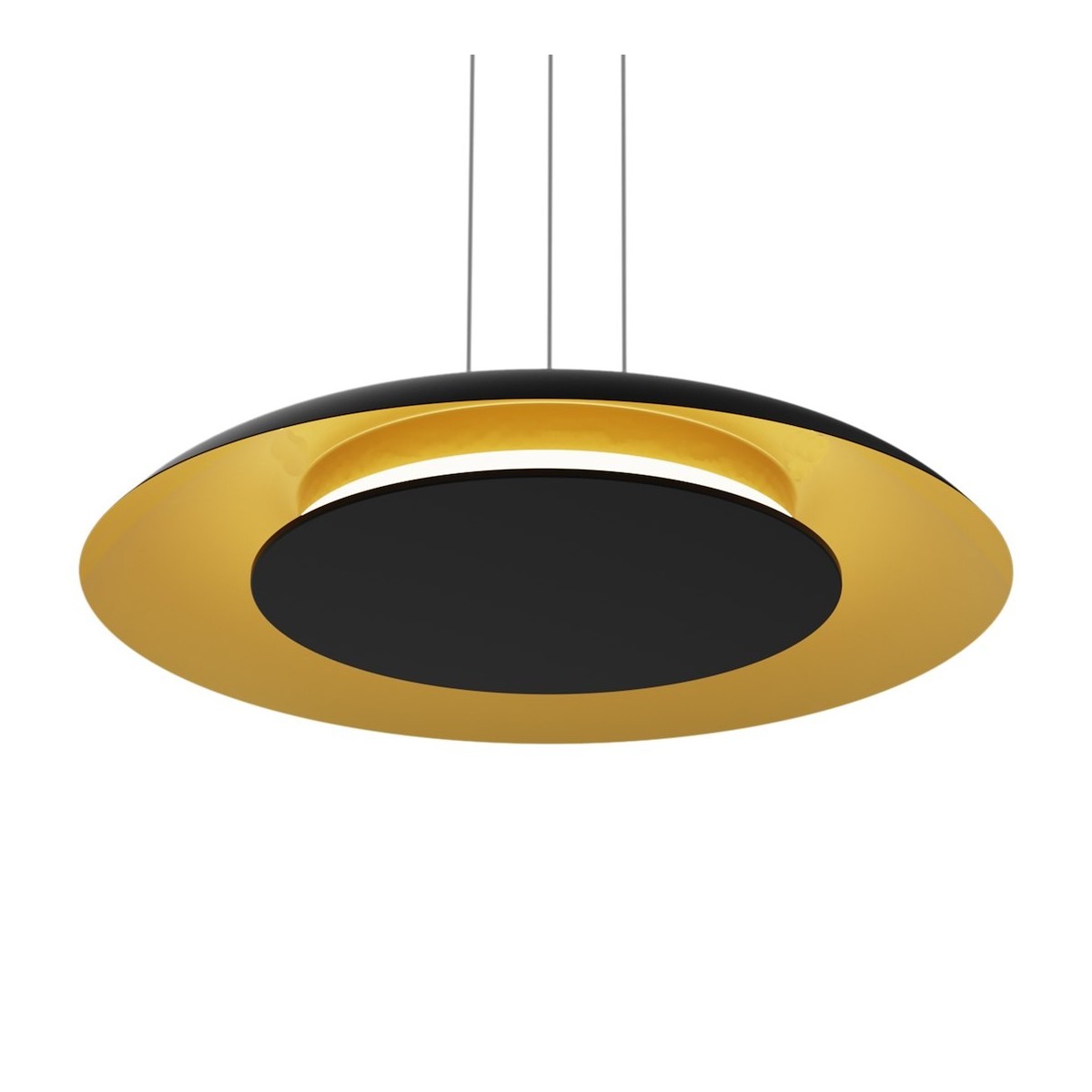 Lampa wisząca PIATTINO Czarny Złoty LED