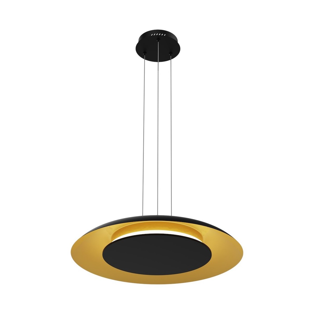 Lampa wisząca PIATTINO Czarny Złoty LED