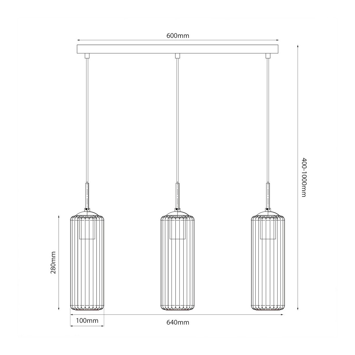 Lampa wisząca Vesta 3xE27 styl skandynawski