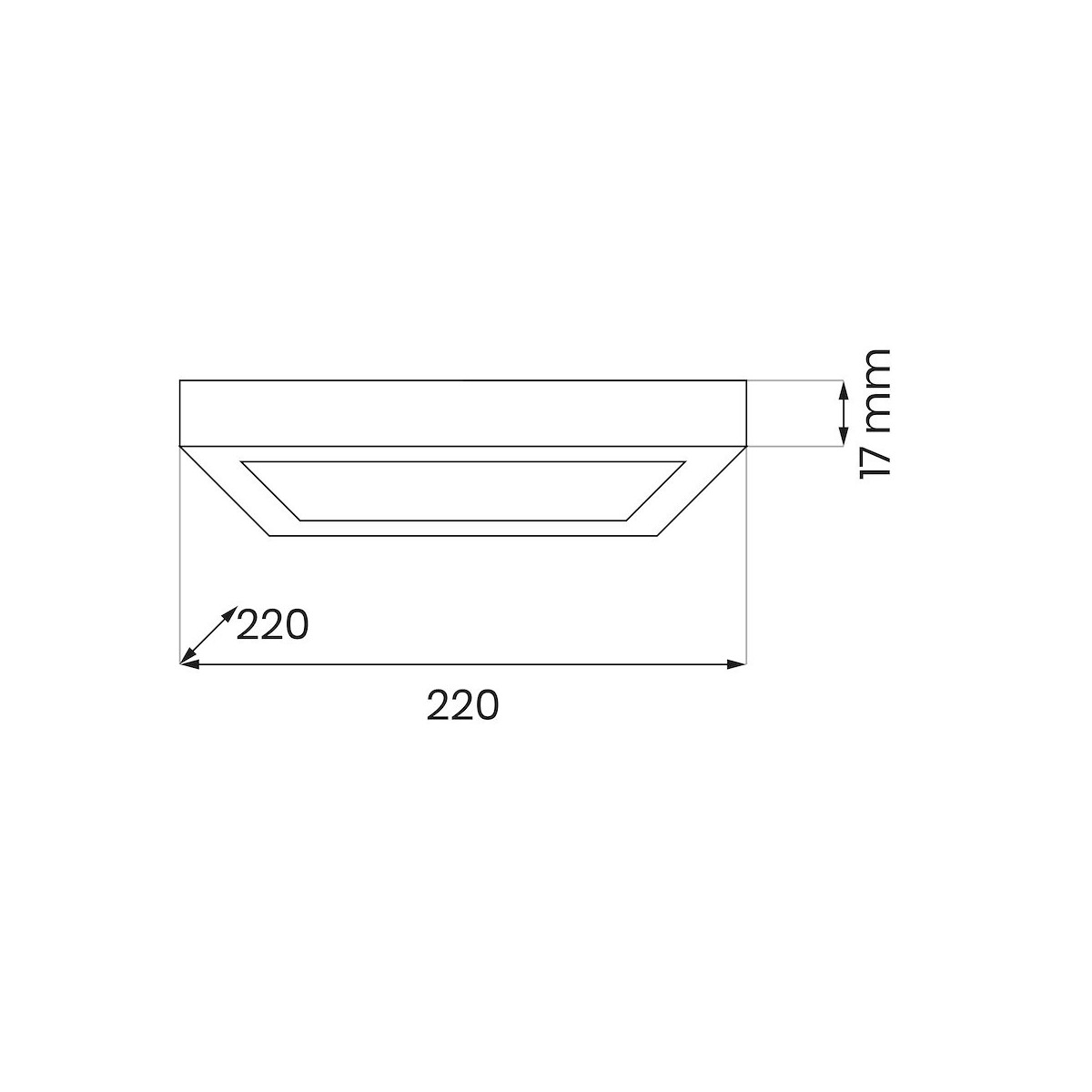 Milagro ML1796 Plafon Evora Czarny Square 18W 3CCT