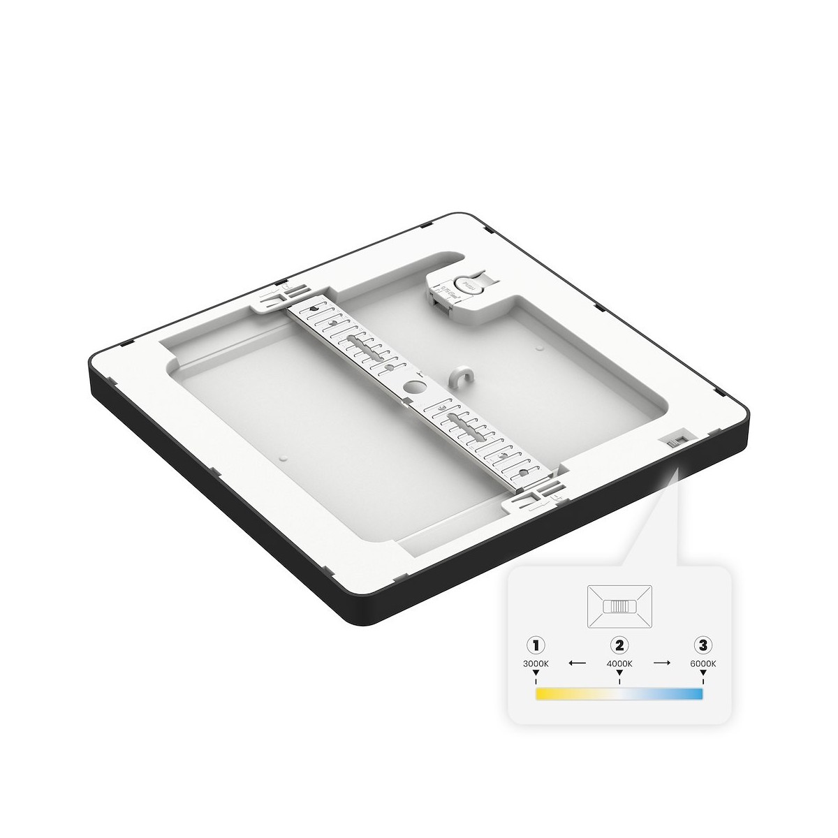 Milagro ML1797 Plafon Evora Czarny Square 24W 3CCT