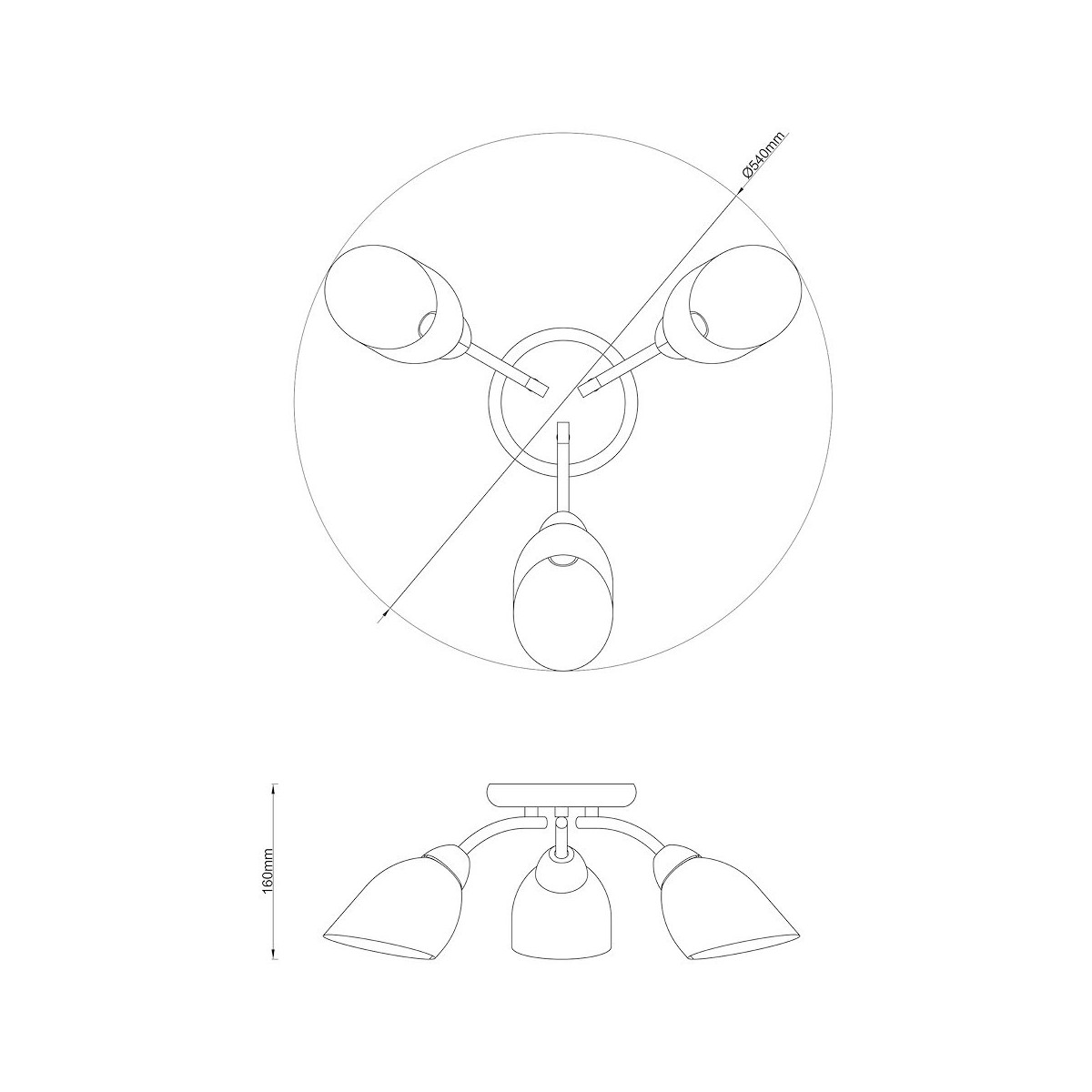 Milagro ML2266 Lampa sufitowa PORTOS 3xE14