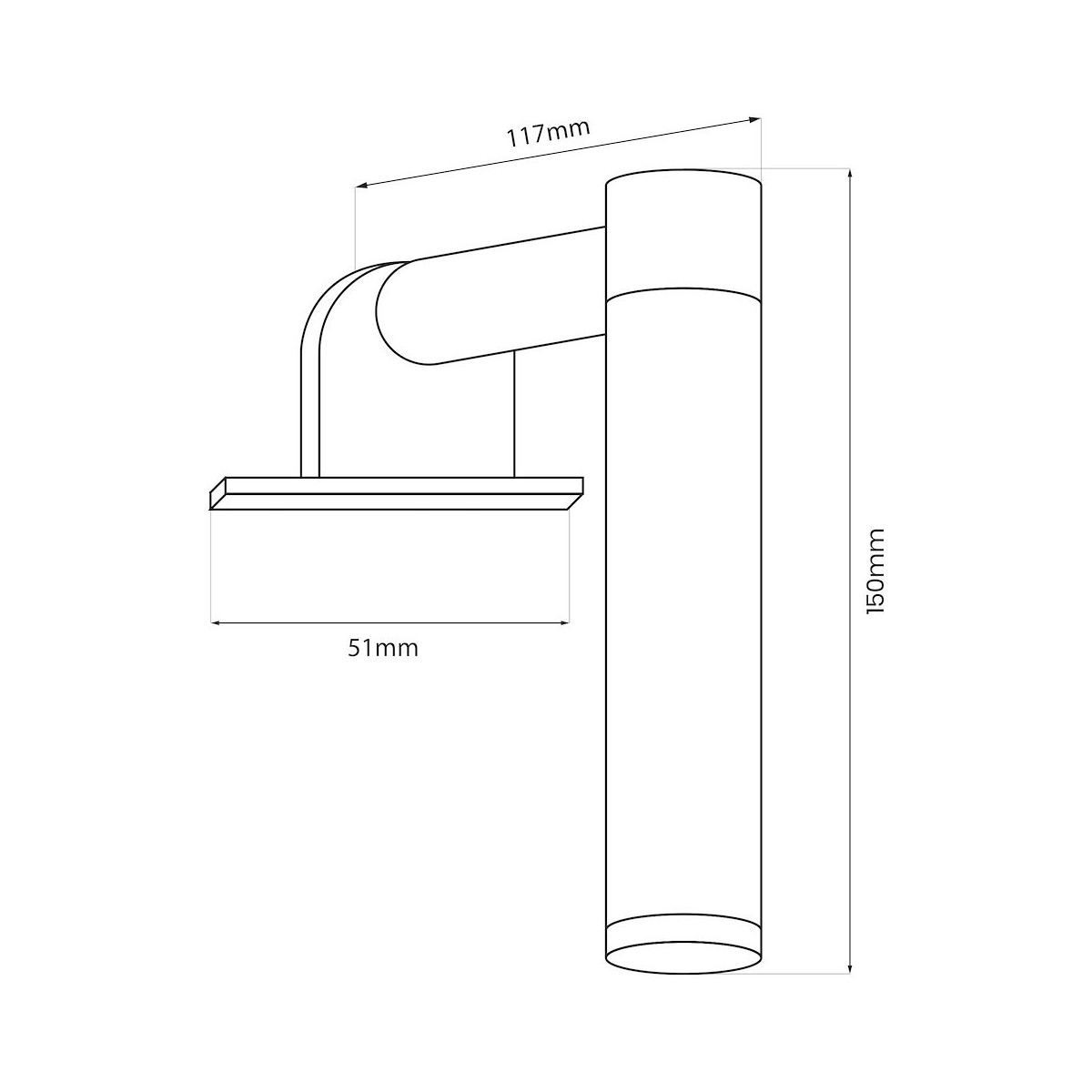 Milagro ML2249 Kinkiet łazienkowy APA MINI black 4W LED