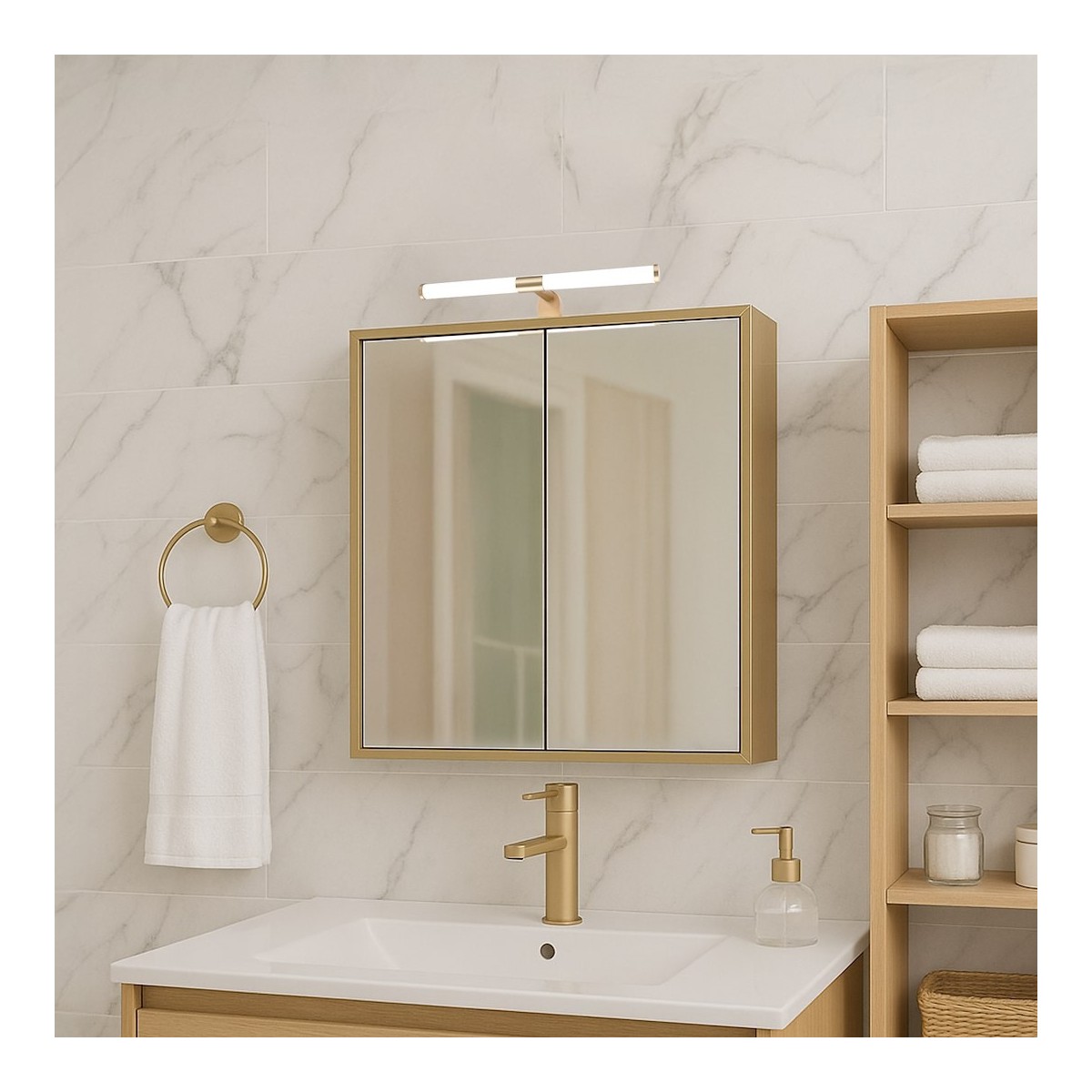 Milagro ML2253 Kinkiet łazienkowy APA gold 6W LED