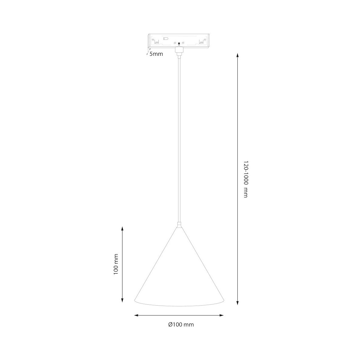 Milagro ML2156 Magnetic track pendant cone 5mm 7W 4000K