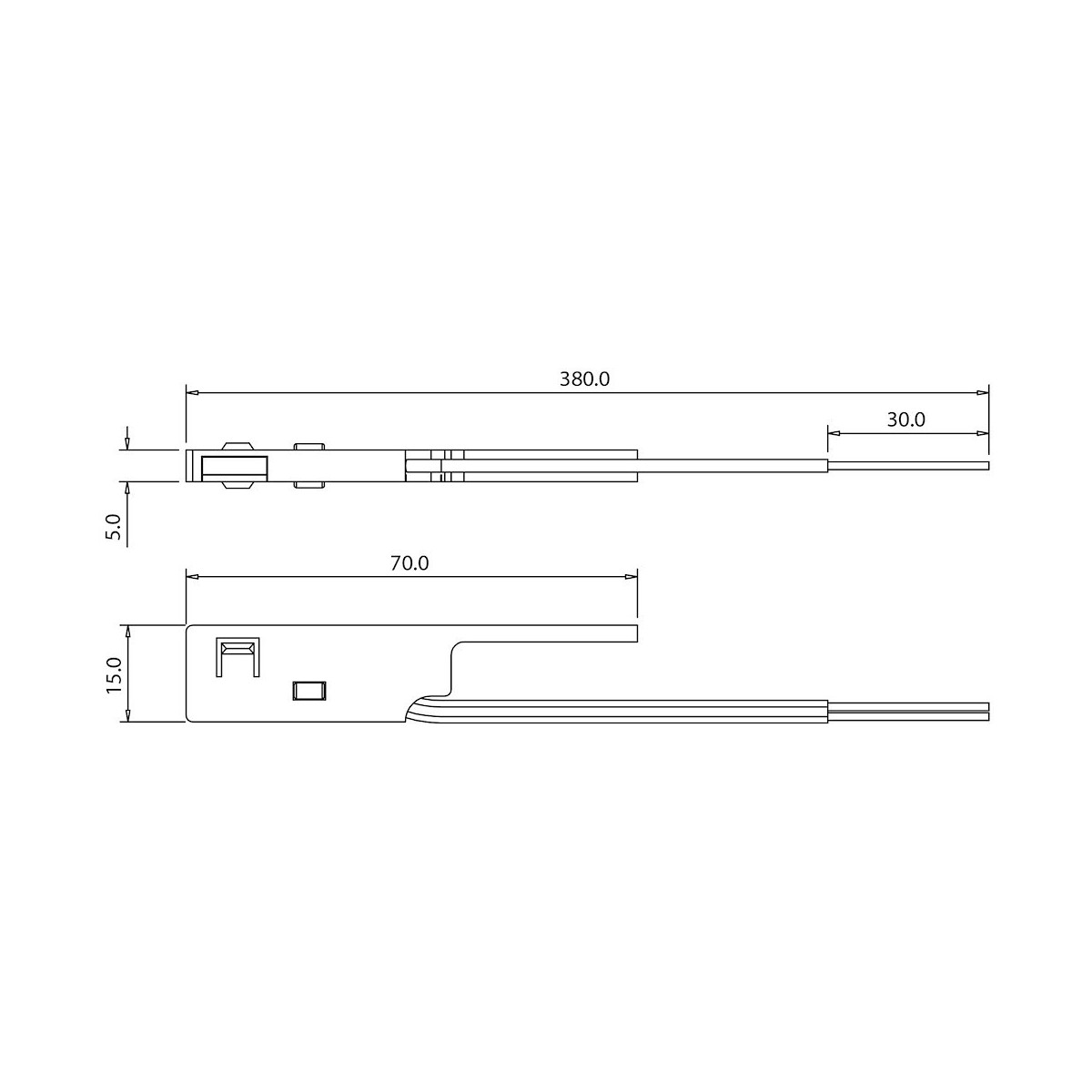 Milagro ML2168 Łącznik prosty z kablem magnetic track 5mm