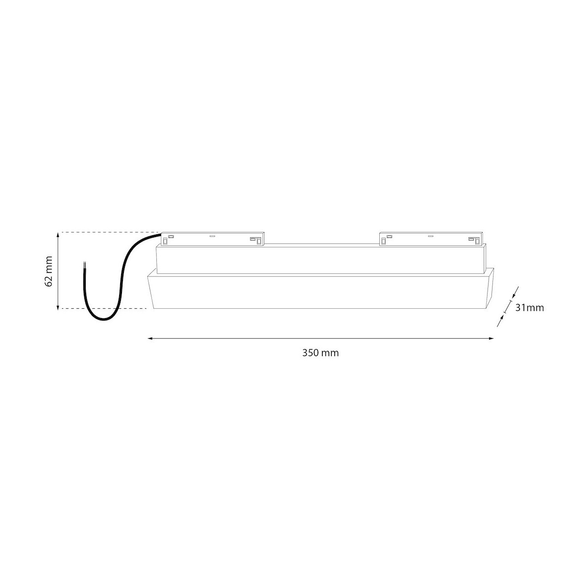 Milagro ML2180 Zasilacz 200W magnetic track 10mm