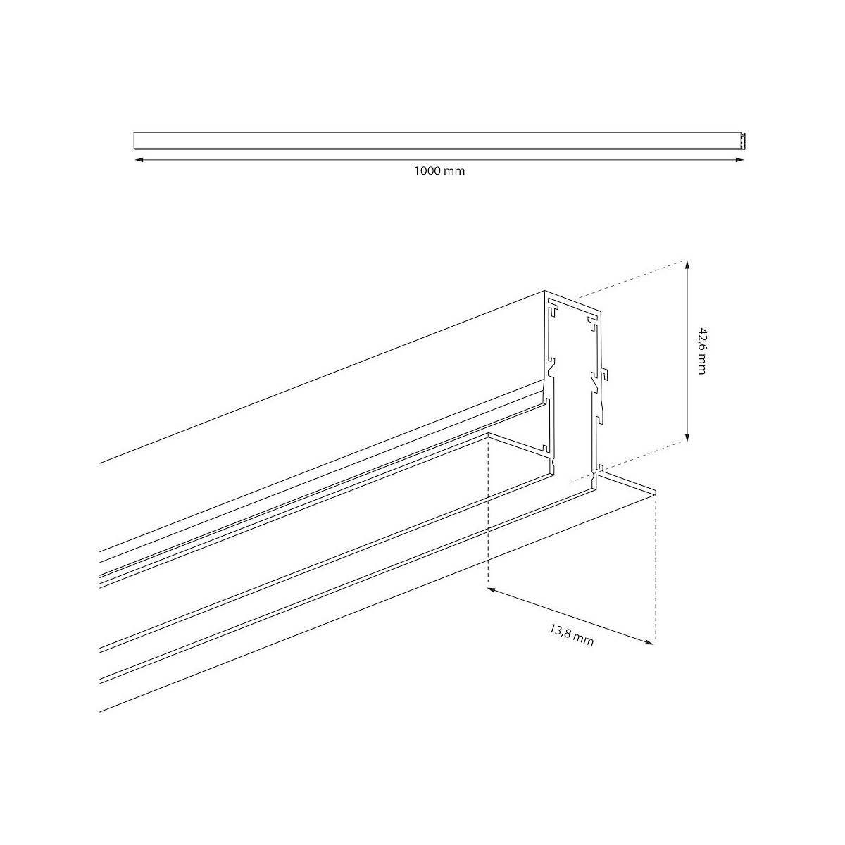 MiLagro ML2181 szyna podtynk 100cm