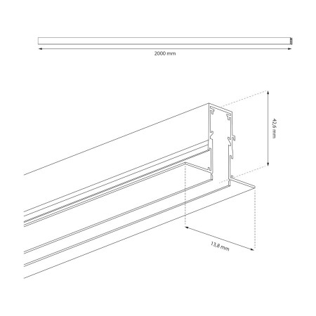 Milagro ML2182 Szyna podtynk 200cm magnetic track 10mm
