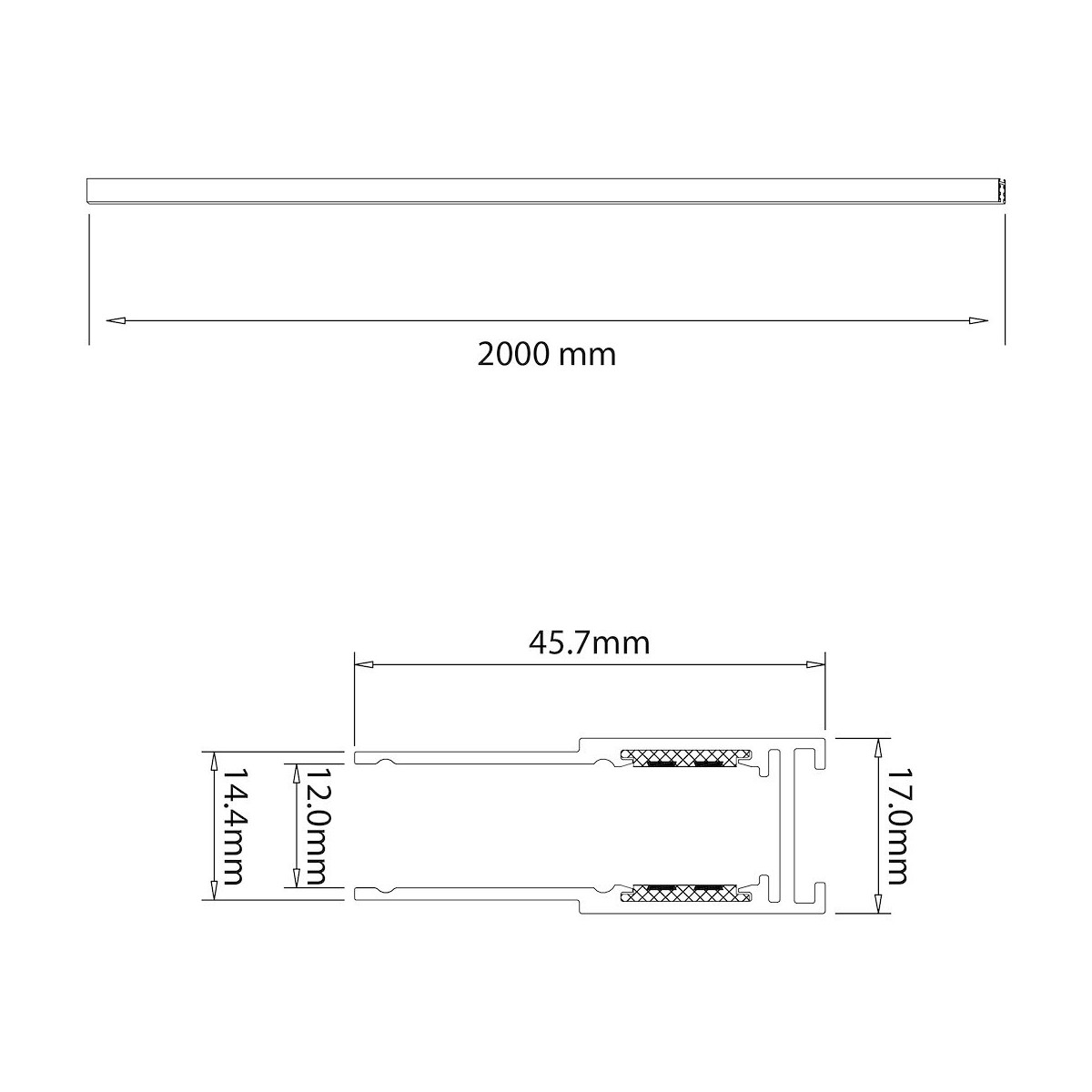 MiLagro ML2186 szyna natynkowa 200cm