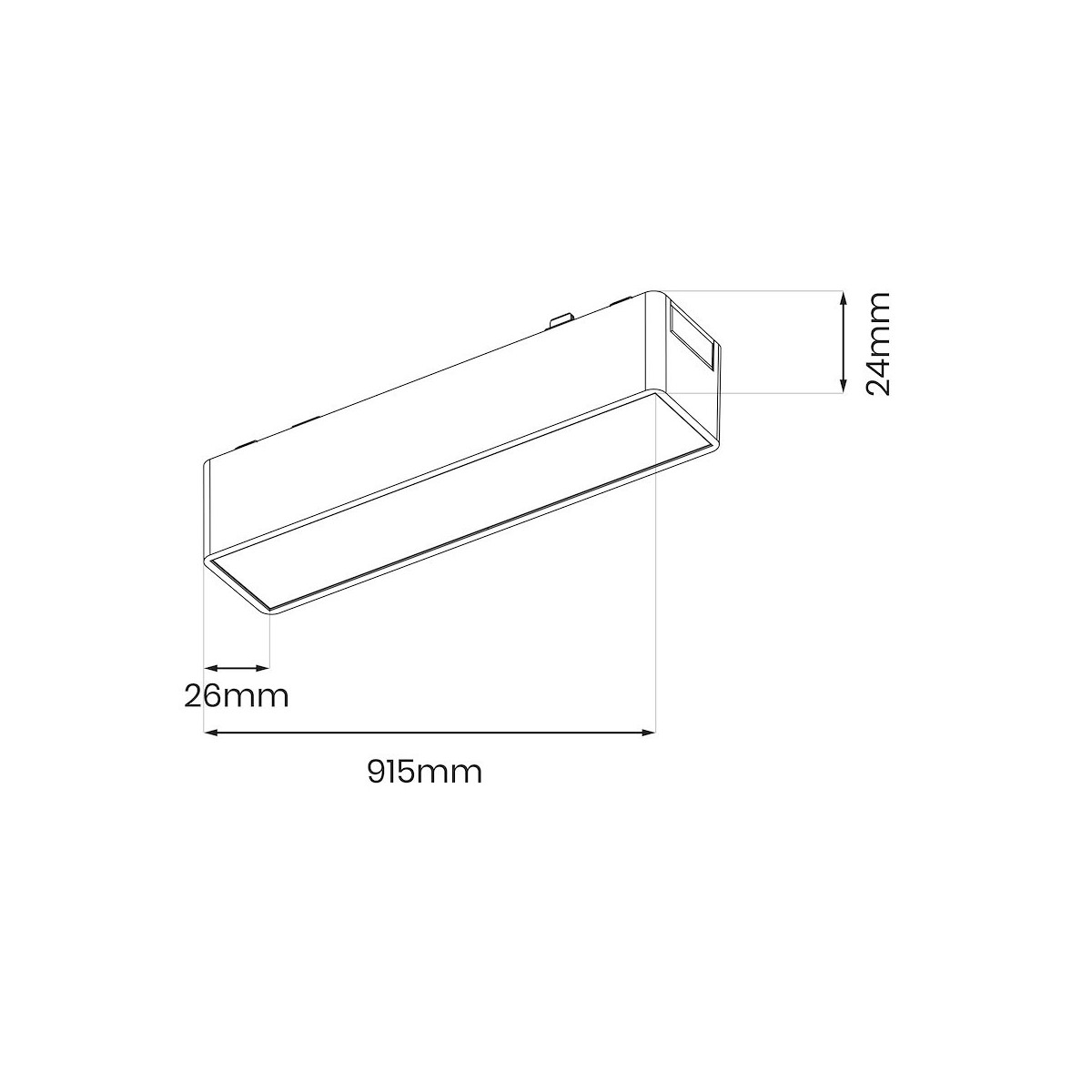 Milagro ML2199 Slim Magnetic Track Czarny 91cm 30W LED Tuya CCT