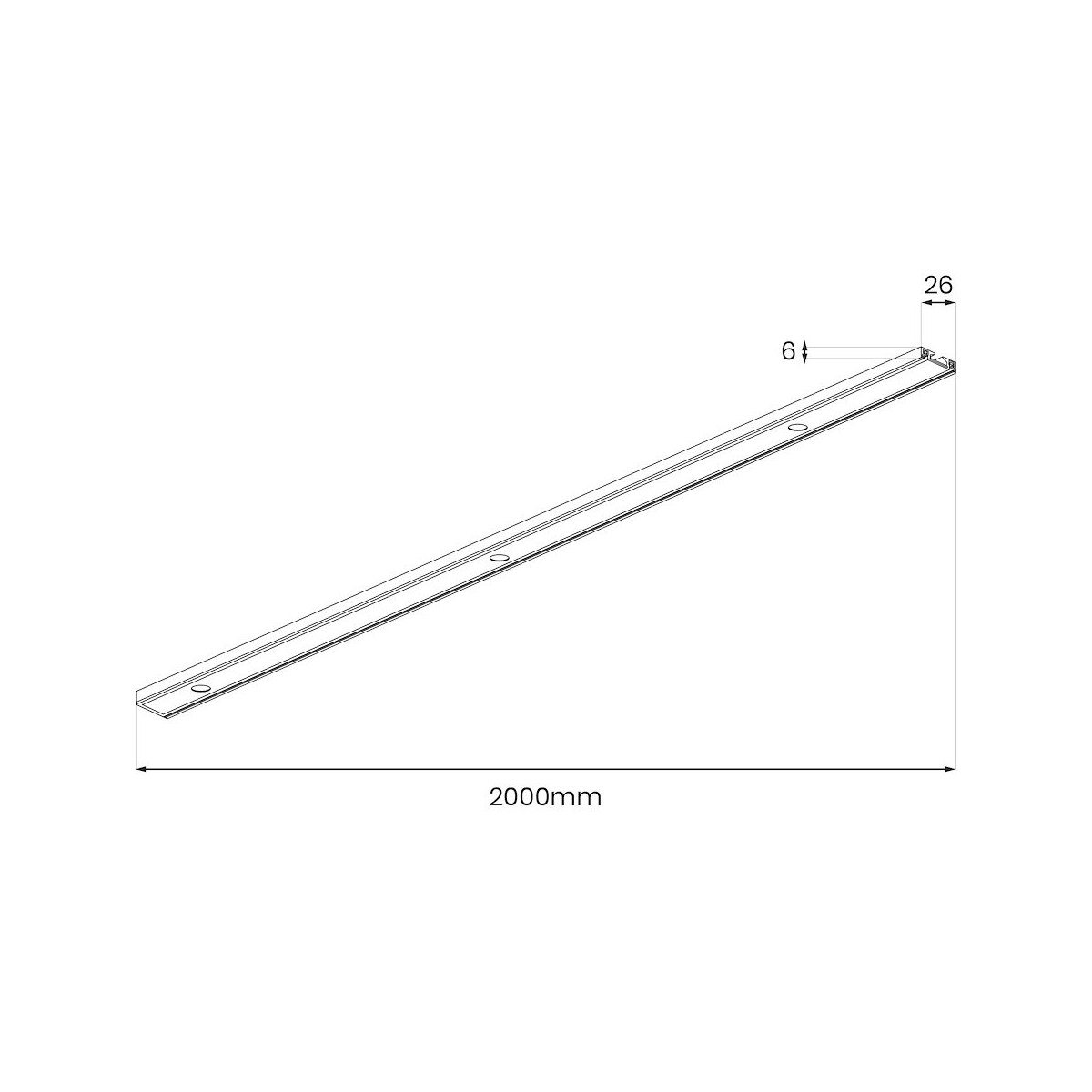 Milagro ML2211 Slim Magnetic Track Szyna Natynk Czarny 200cm + zaślepki