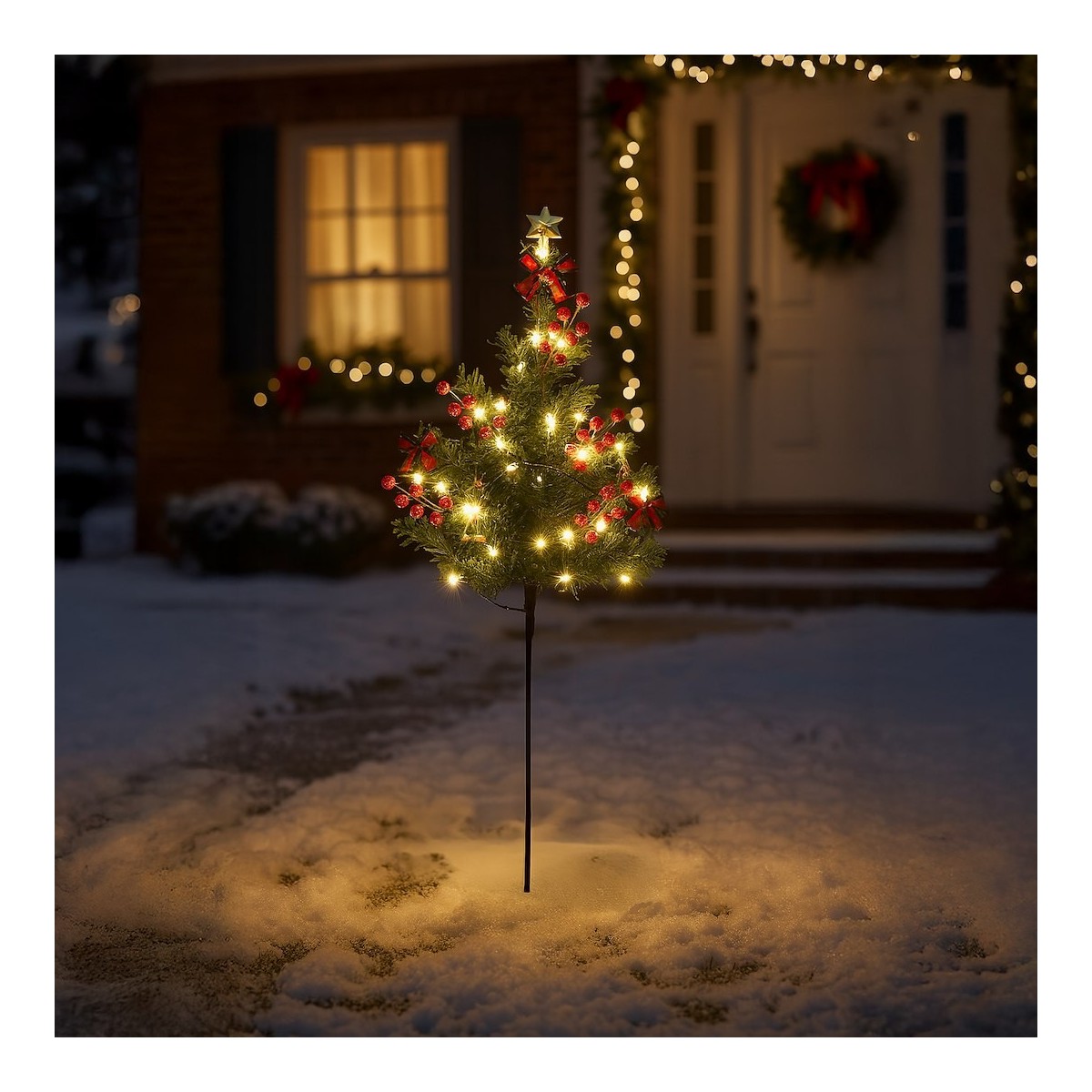 Mini choinka zielona LED ML2407