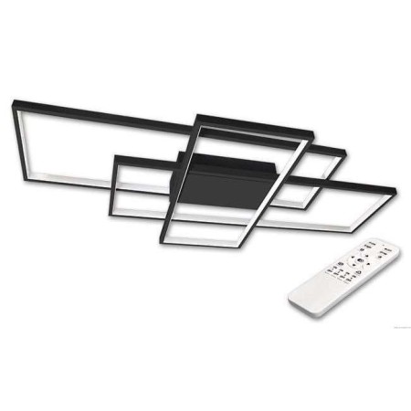 Mocna ledowa lampa przysufitowa Lighting VT 126W 90x50x8 cm czarna - pilot zmiany barwy światła i ściemniania