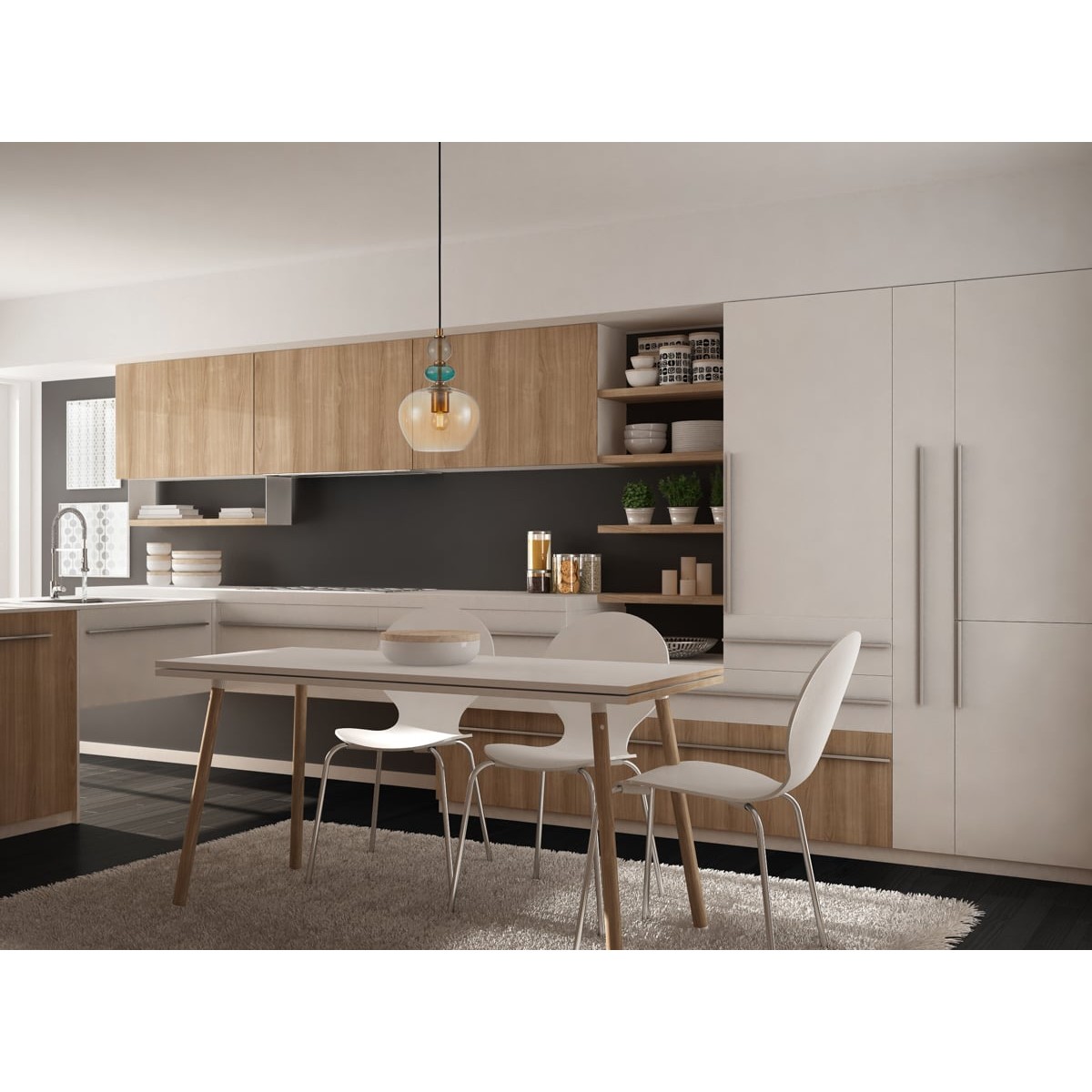 Nowoczesna lampa wisząca ITALUX PND-30263-1A-BRO-AMB