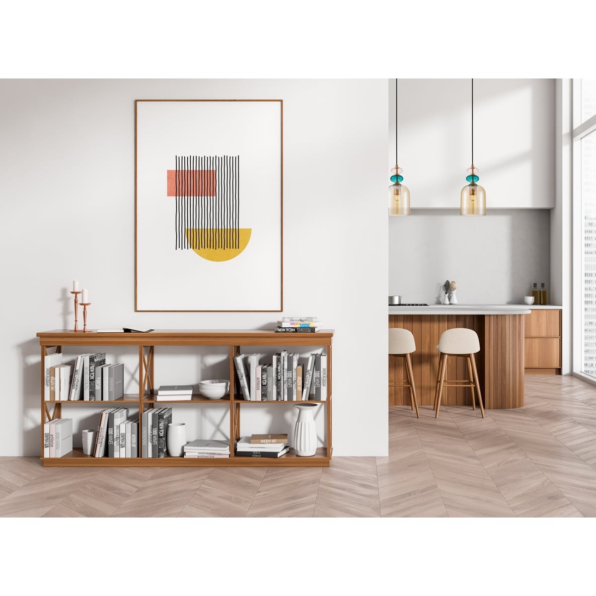 Nowoczesna lampa wisząca ITALUX PND-30263-1B-BRO-AMB