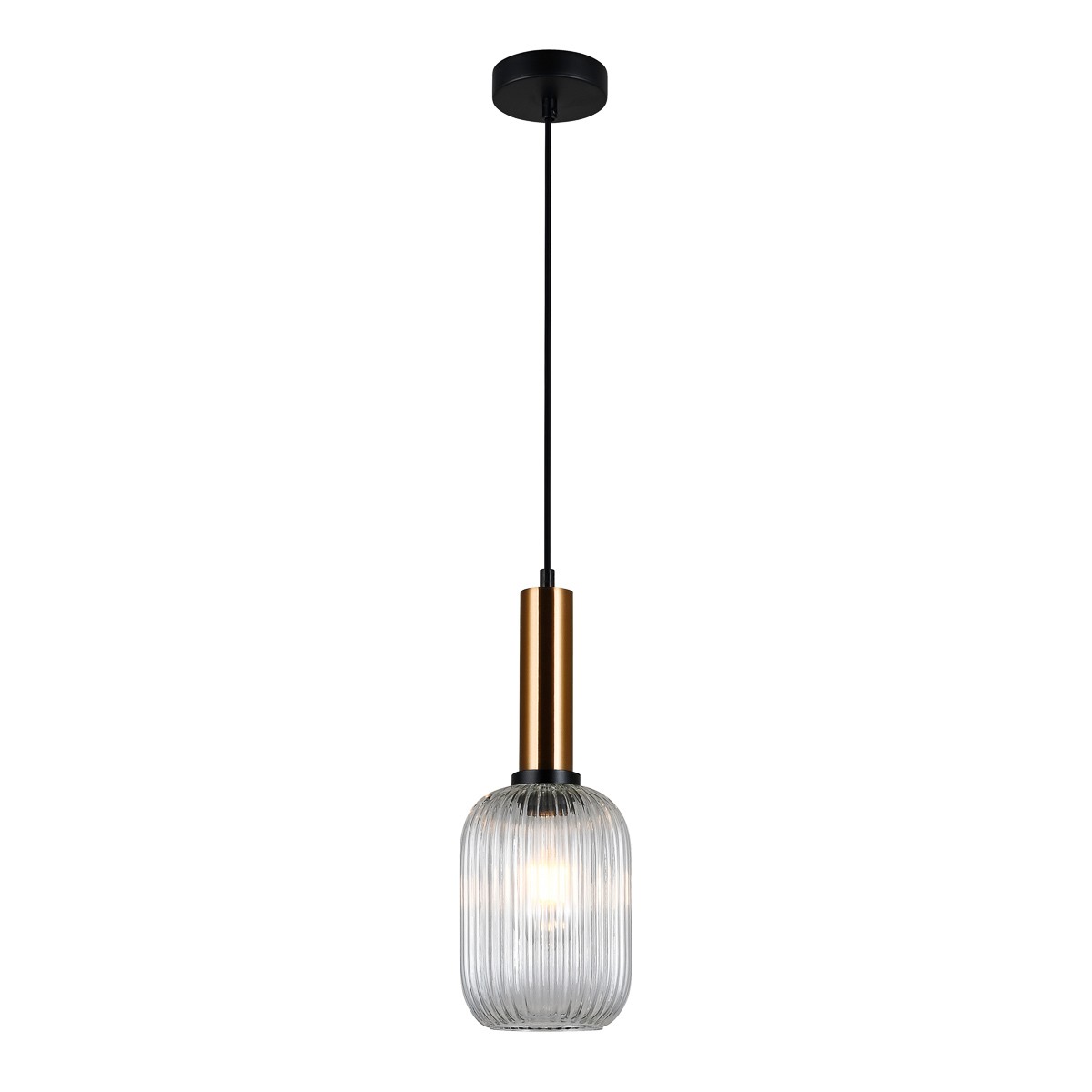 Nowoczesna lampa wisząca ITALUX PND-5588-1M-BRO+CL
