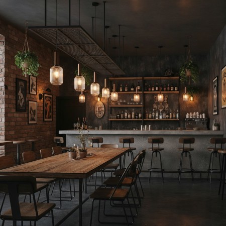 Nowoczesna lampa wisząca ITALUX PND-5588-1M-BRO+CL