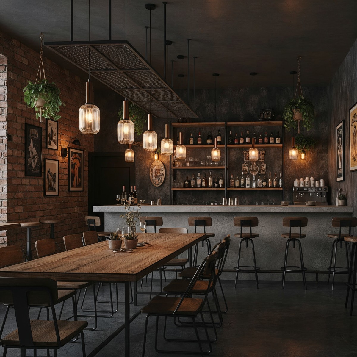 Nowoczesna lampa wisząca ITALUX PND-5588-1M-BRO+CL