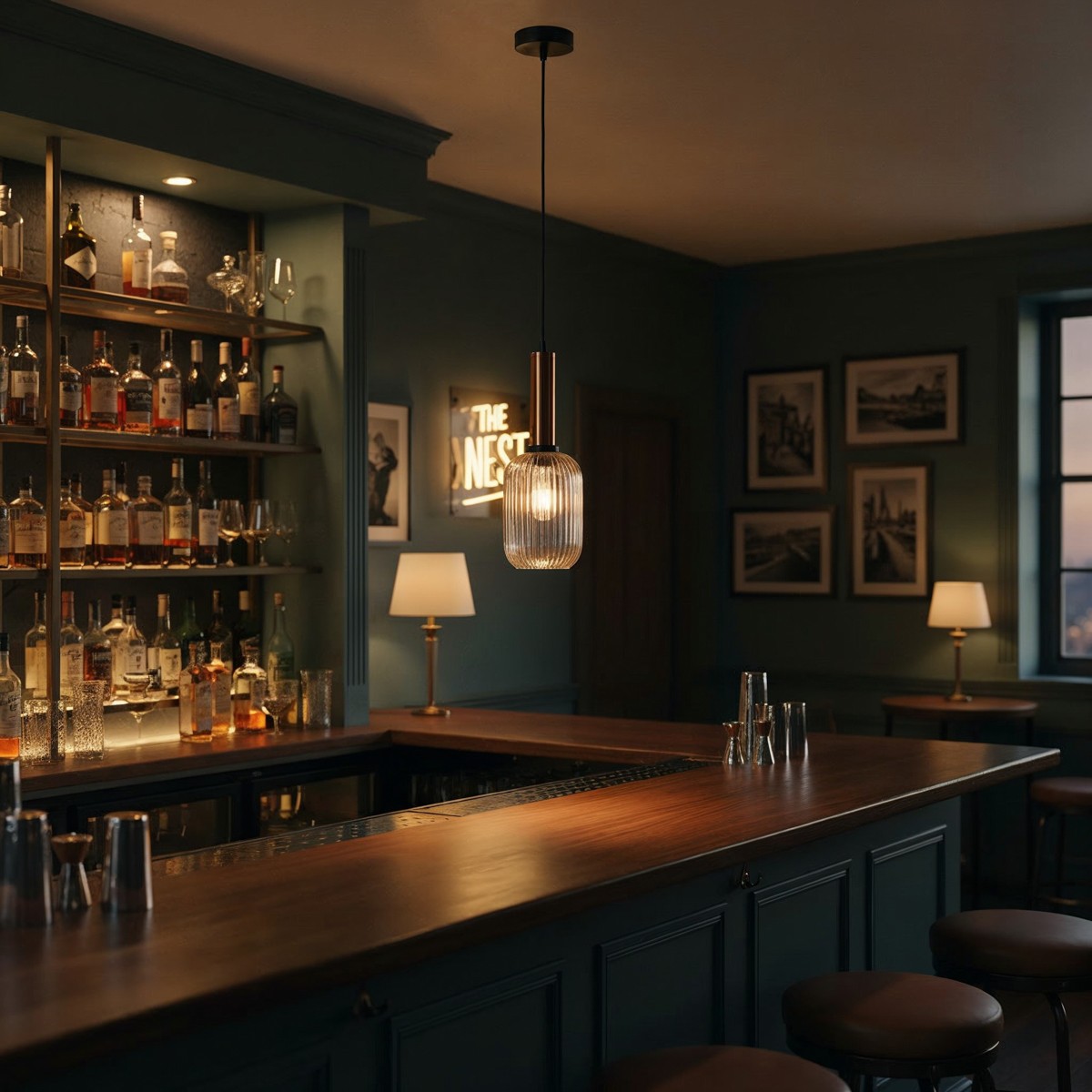 Nowoczesna lampa wisząca ITALUX PND-5588-1M-BRO+CL