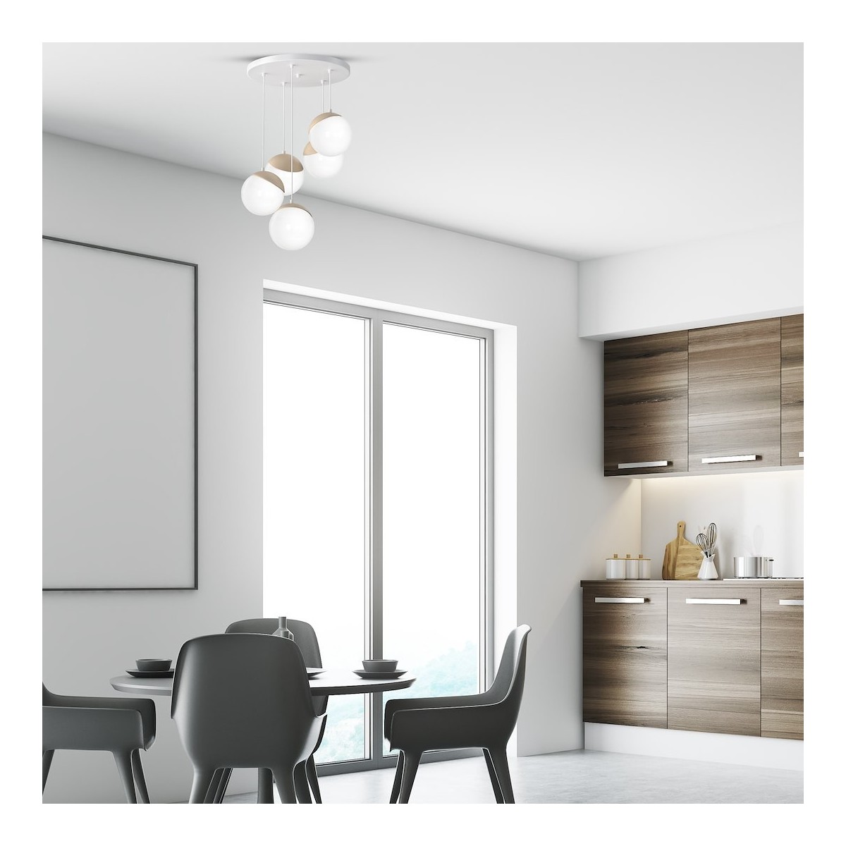 MiLagro MLP5426 lampa wisząca SFERA WOOD