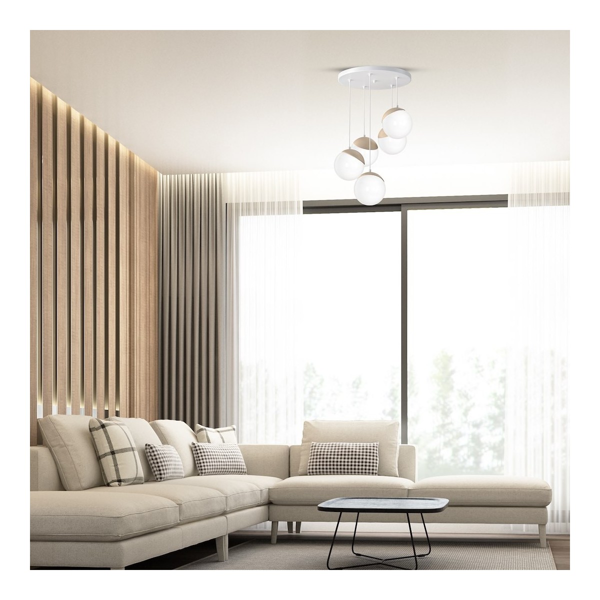 MiLagro MLP5426 lampa wisząca SFERA WOOD