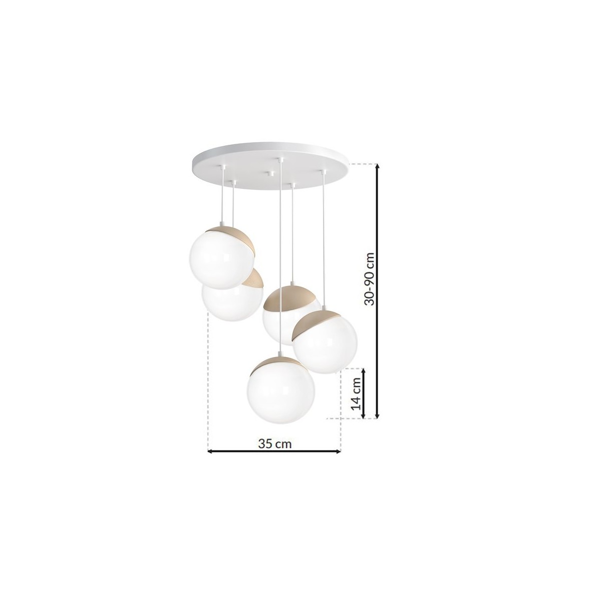 MiLagro MLP5426 lampa wisząca SFERA WOOD